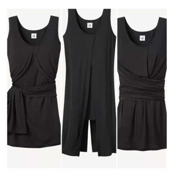 CAbi Tops - CAbi 3243 Black Beyond Tee Multiway Convertible Tank Tunic Scoop Neck Size XS